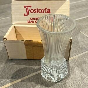 Fostoria American Lead Crystal Vase in original box